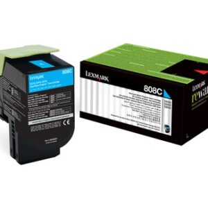 Lexmark 808C Cyan - Toner Lexmark d'origine (80C80C0)