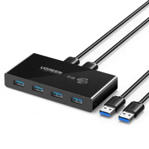 Switch Commutateur USB 3.0 Ugreen KVM 4 Ports pour 2 PC USB KVM 2 Entrées 4 Sorties USB (30768)