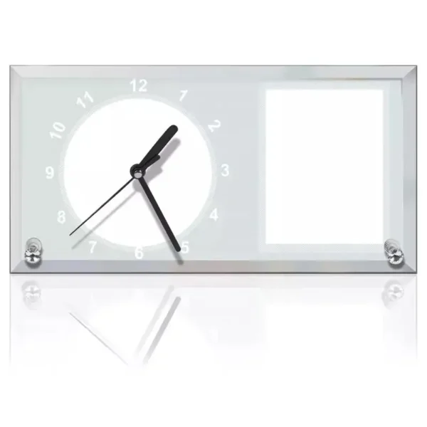 Horloge en verre miroir sublimation 30×16 cm