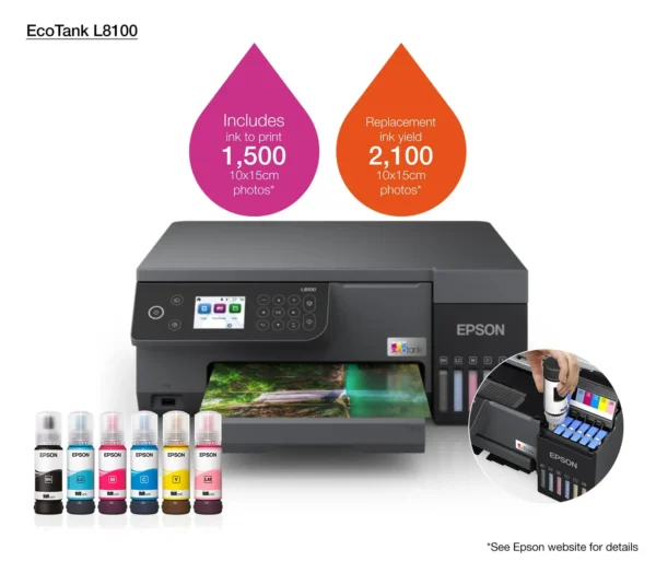 Epson EcoTank L8100 Imprimante Photo et cartes PVC Multifonction