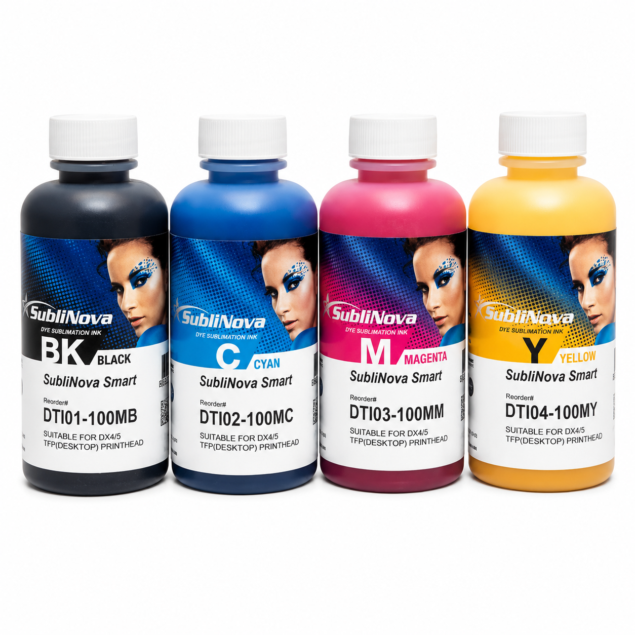 Pack d'Encre de Sublimation InkTec SubliNova Smart – 4 × 100 ml (CMJN)