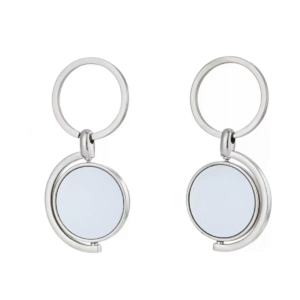 Porte-clés Rond Pivotant en Métal pour Sublimation