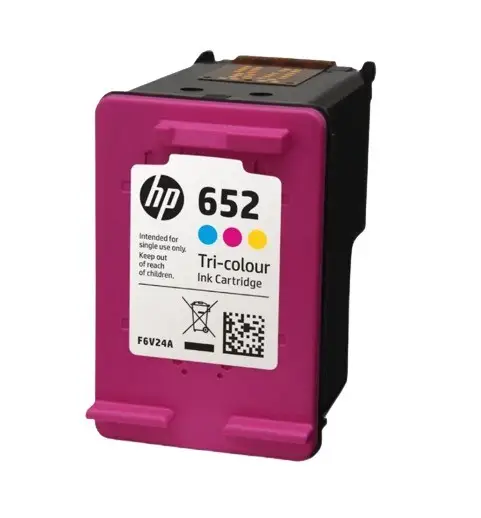 HP 652 trois couleurs Cartouche d'encre d'origine (F6V24AE)