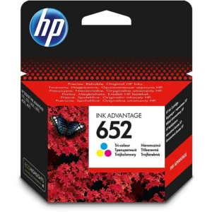 HP 652 trois couleurs Cartouche d'encre d'origine (F6V24AE)