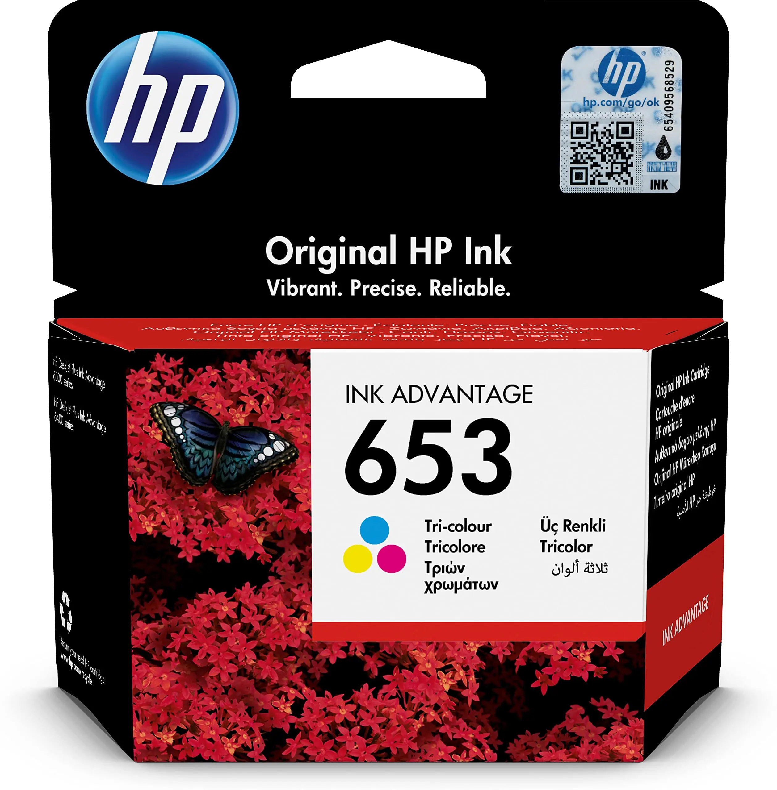 HP 653 Couleur Cartouche d'encre d'origine (3YM74AE)