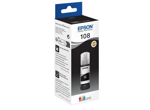 Epson 108 Noir Bouteille d'encre d'origine (C13T09C14A)