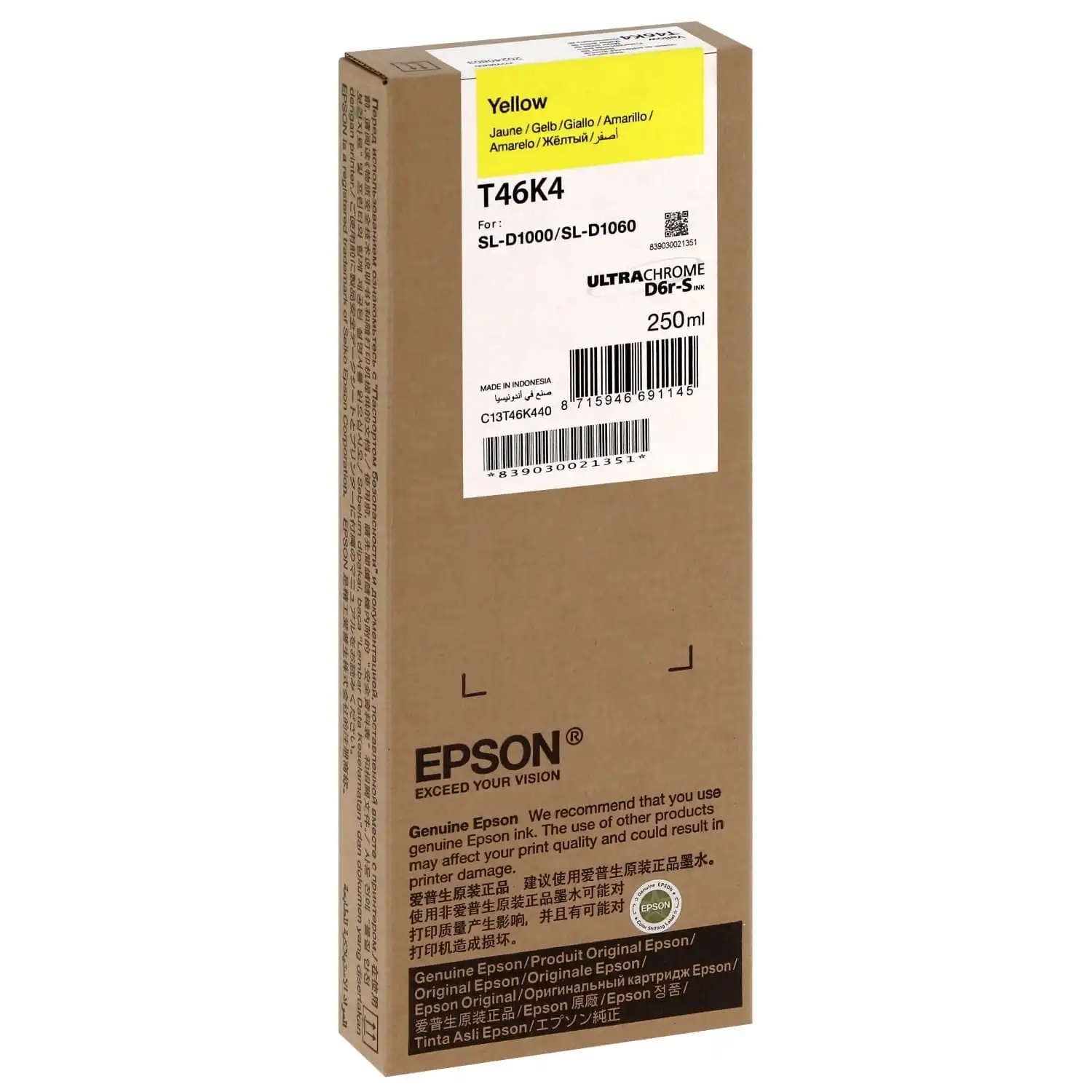 Epson T46K4 Poche d'encre Jaune 250 ml pour SL-D1000/1000A