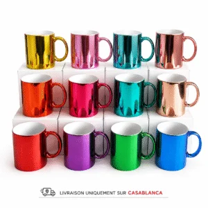 Mug sublimation en céramique effet métallisé miroir