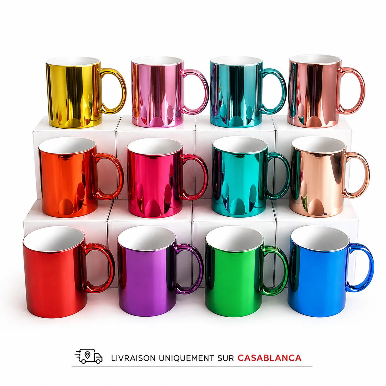 Mug sublimation en céramique effet métallisé miroir