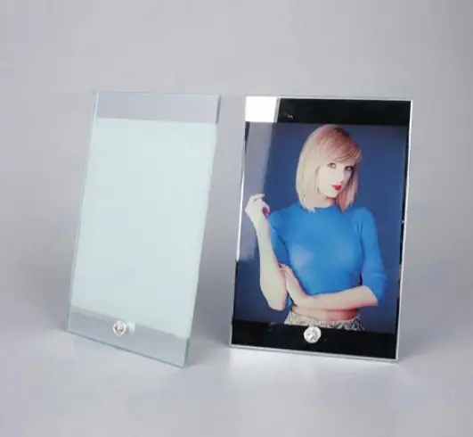 Cadre photo en verre sublimation 150x230x3mm avec miroir