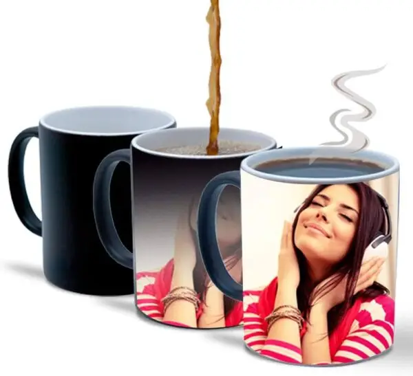 Mug magique noir Sublimation Transfert Thermique