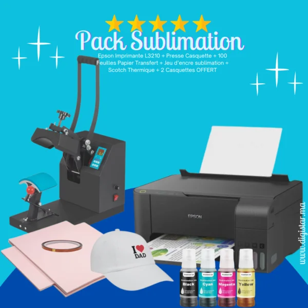 Pack Sublimation Presse Casquette Epson L3210