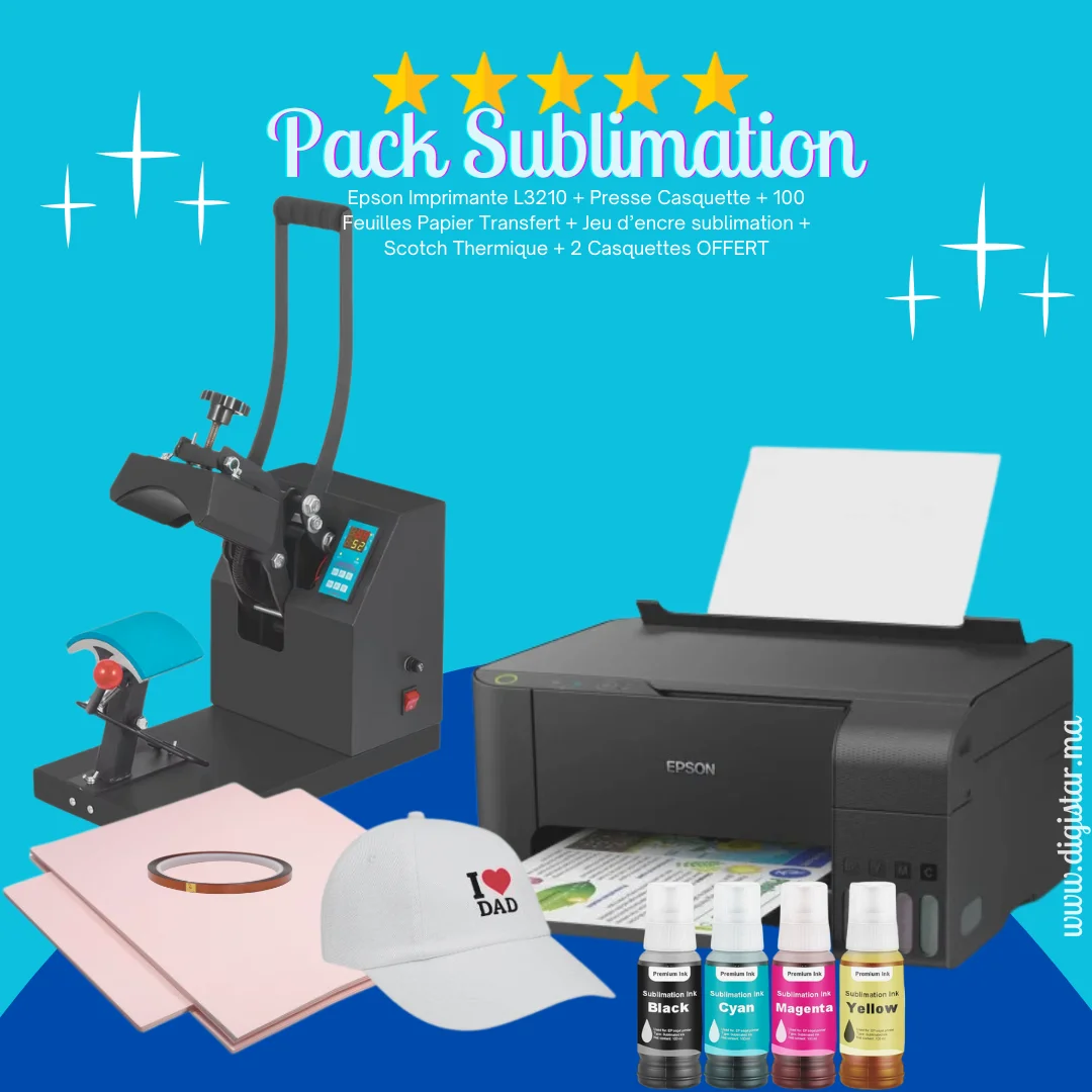 Pack Sublimation Presse Casquette Epson L3210