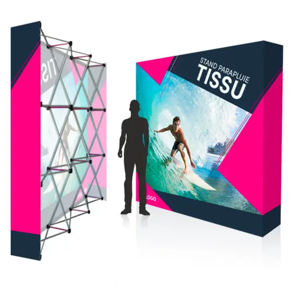 Stand Parapluie Courbe 3×3 avec Fixation Magnétique