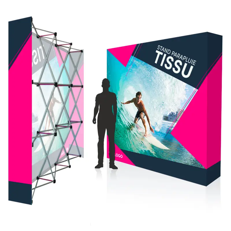 Stand Parapluie Courbe 3×3 avec Fixation Magnétique