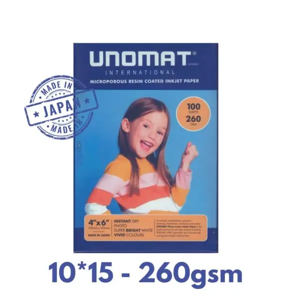 Unomat Papier Photo 10×15 Glossy Jet d’encre