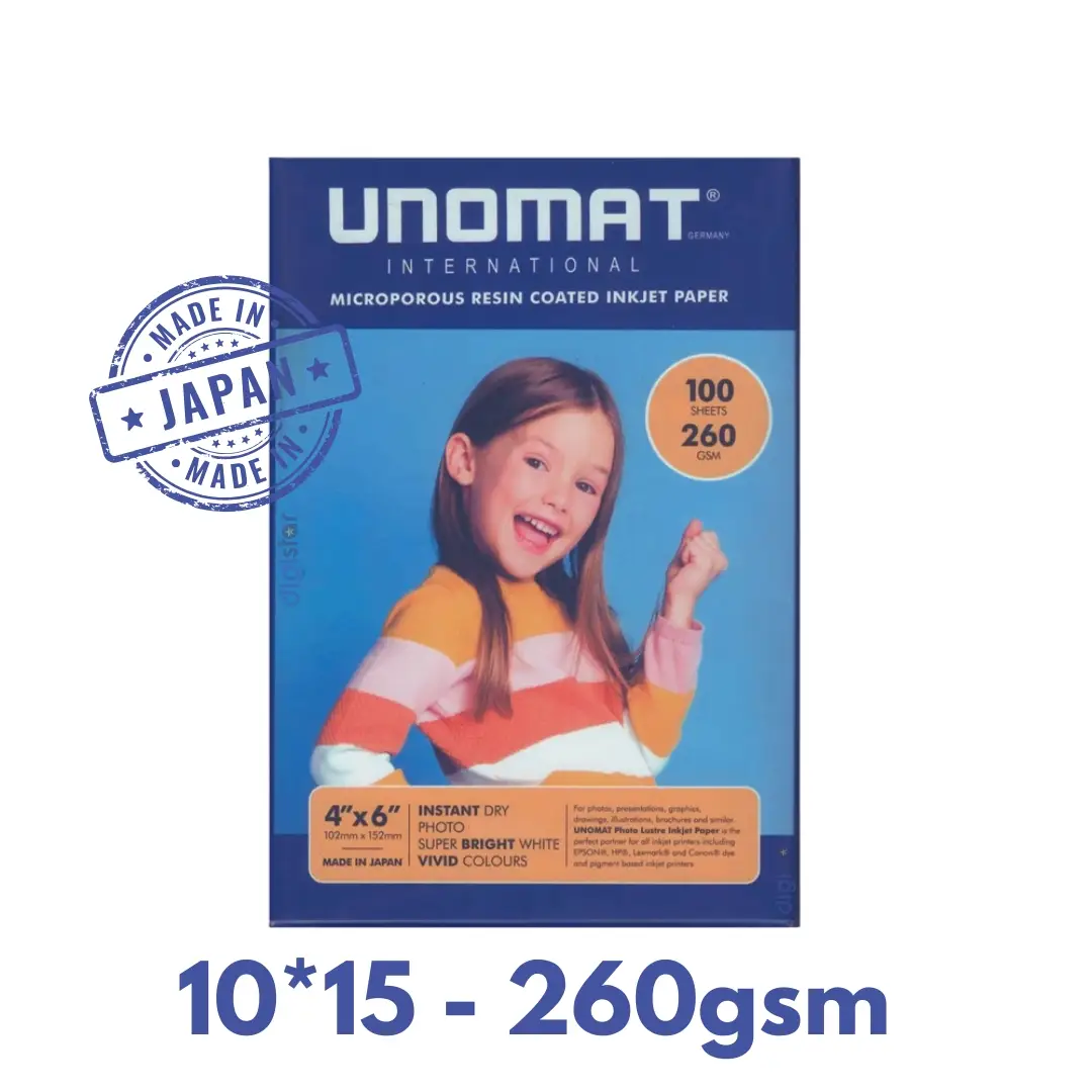 Unomat Papier Photo 10×15 Glossy Jet d’encre