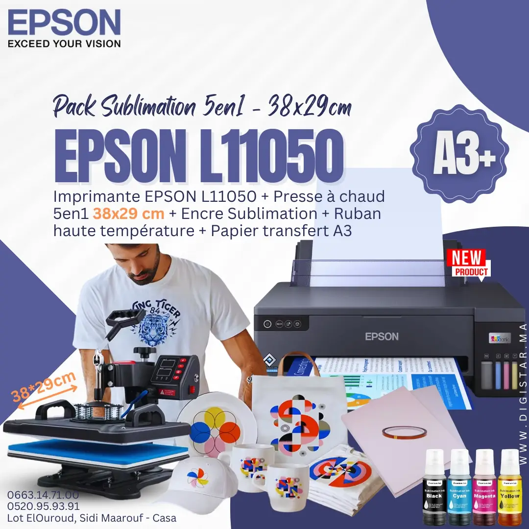 Pack Sublimation 5en1 38x29 Epson L11050 A3