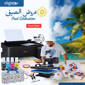 Pack Sublimation 5en1 38x30cm Epson L3250 WiFi A4