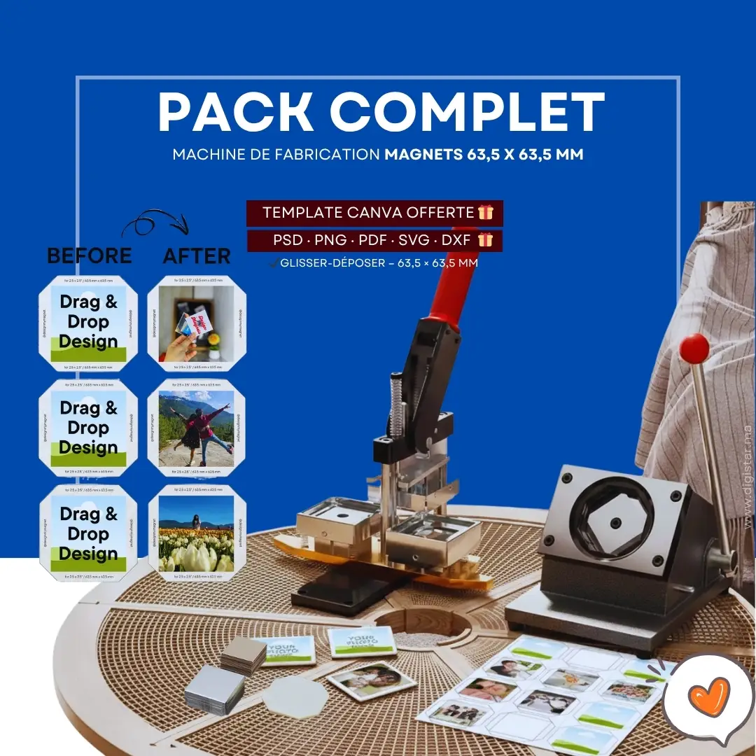 Pack Machine de Fabrication Magnets Image 63,5 x 63,5 mm