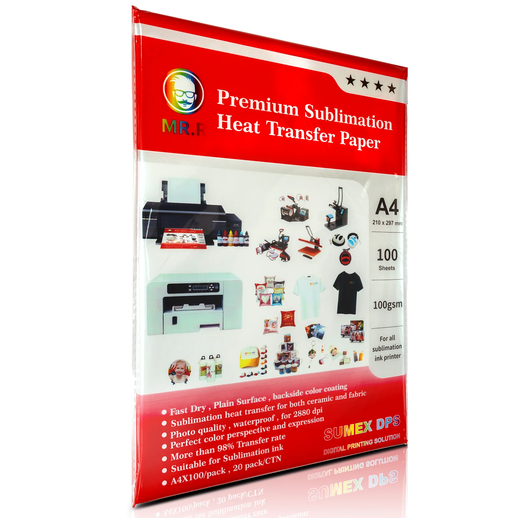 Papier Sublimation Premium MR.R A4 – 100 Feuilles – Haute Qualité – Image 3