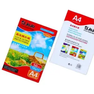 Jojo A4 135g – Papier Photo Adhesif Glossy Waterproof 50 Feuilles