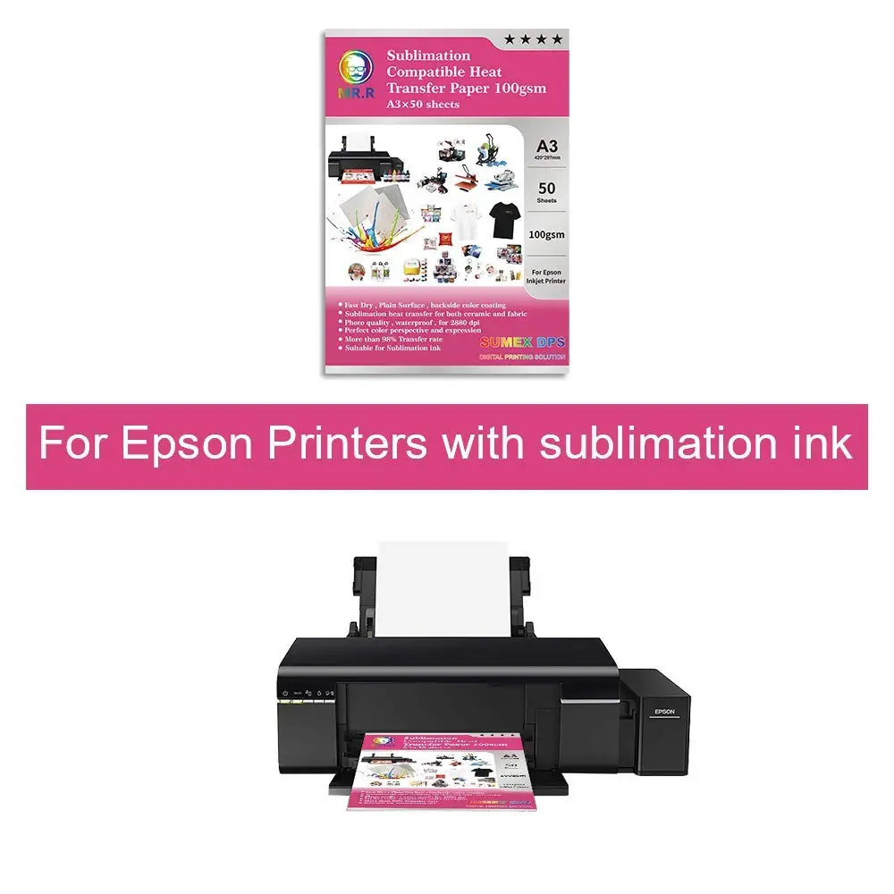 Papier de Sublimation A3 MR.R – 100 Feuilles Haute Qualité pour Impression et Transfert Thermique