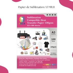 Papier de Sublimation A3 MR.R – 100 Feuilles Haute Qualité pour Impression et Transfert Thermique