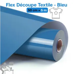 Flex de Découpe Textile Bleu 50cm x 5m pour Transfert à Chaud