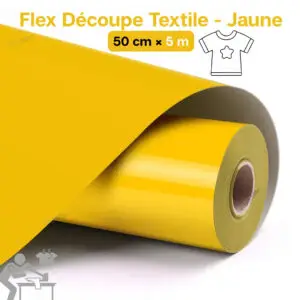 Flex de Découpe Textile Jaune 50cm x 5m pour Transfert à Chaud