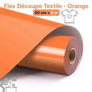 Flex de Découpe Textile Orange 50cm x 5m pour Transfert à Chaud