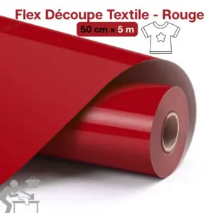 Flex de Découpe Textile Rouge 50cm x 5m pour Transfert à Chaud