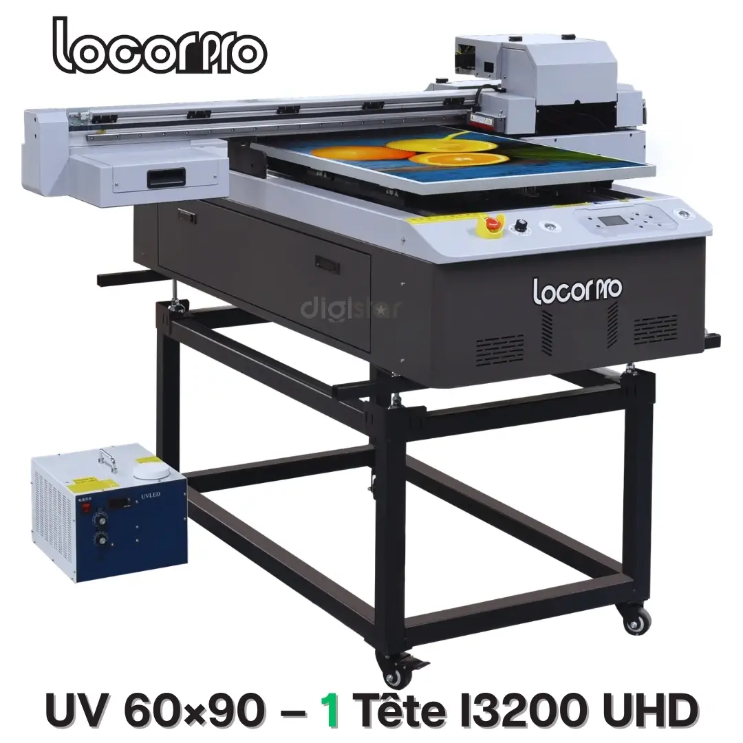 Imprimante UV à Plat LocorPro 60×90 cm – 1 Tête I3200 UHD
