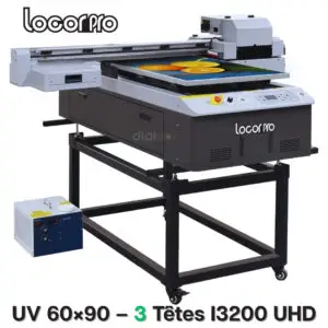 Imprimante UV à Plat LocorPro 60×90 cm – 3 Têtes I3200 UHD