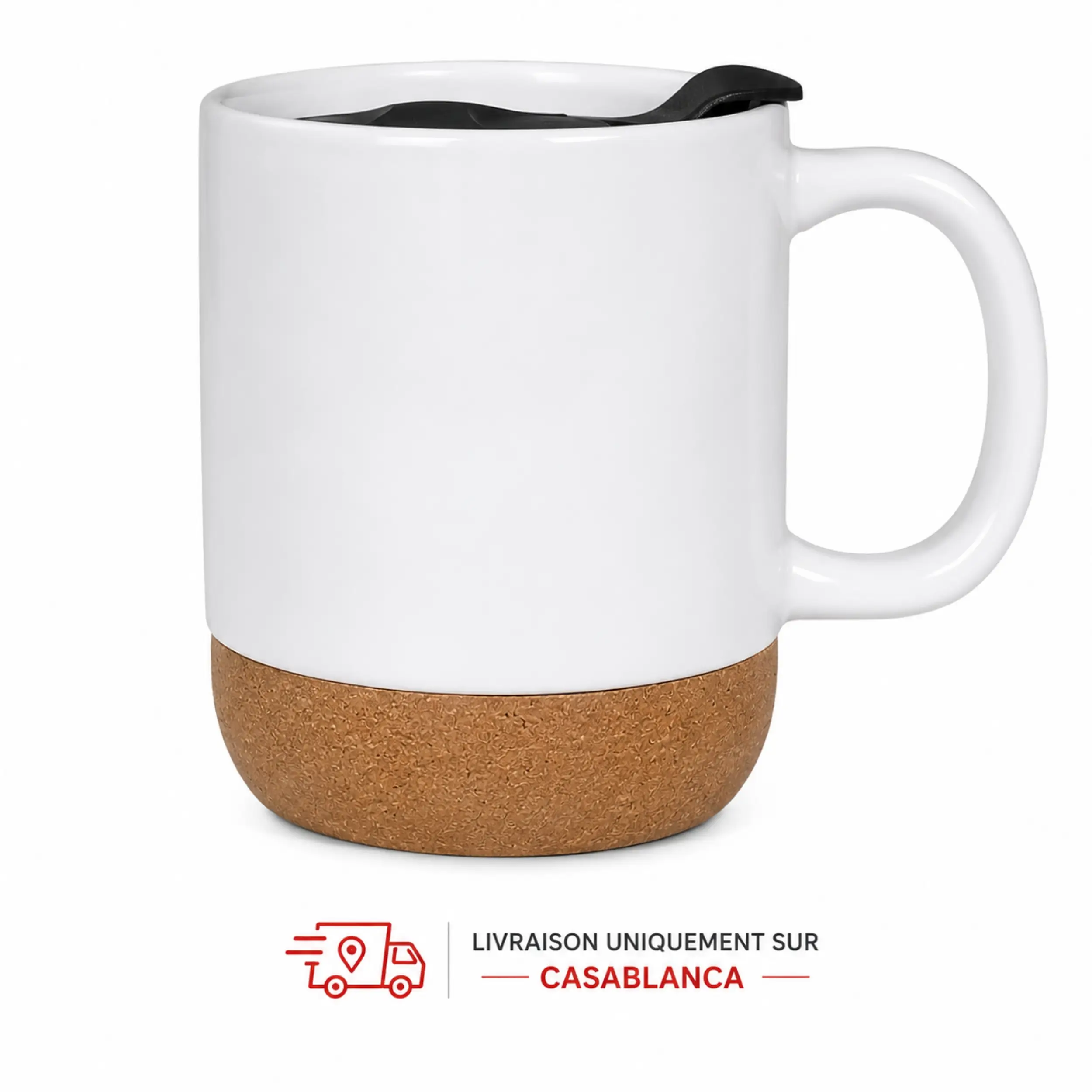 Mug Sublimation avec Fond en Liège et Couvercle