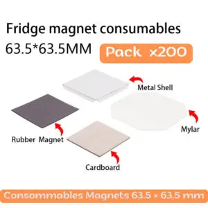 Pack 200 Consommables Magnets 63.5 × 63.5 mm – Pour Machine à Magnets