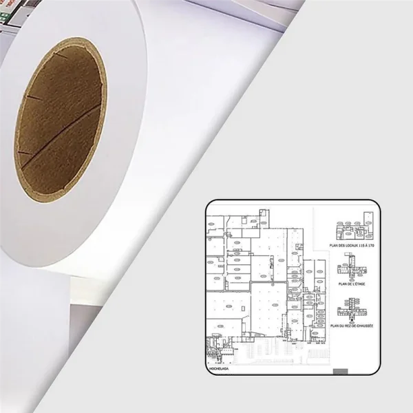 Rouleau Papier Traceur A0 0.914 x 50 m – 90 g – Image 5