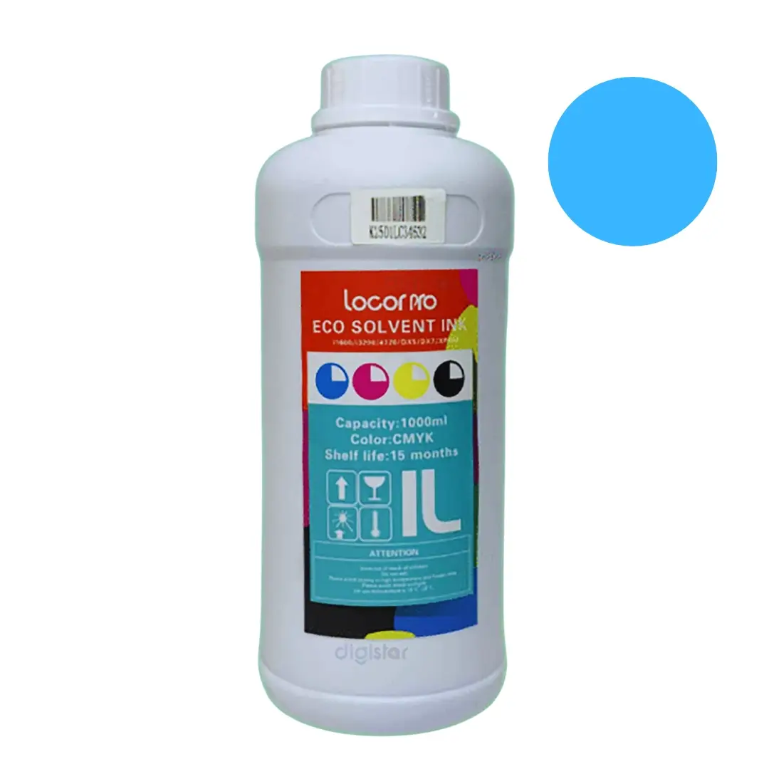 Encre Eco Solvant LOCOR PRO 1L Cyan pour Traceur Grand Format