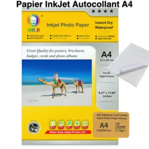 Papier Photo Autocollant A4 MR.R Inkjet Brillant 115g