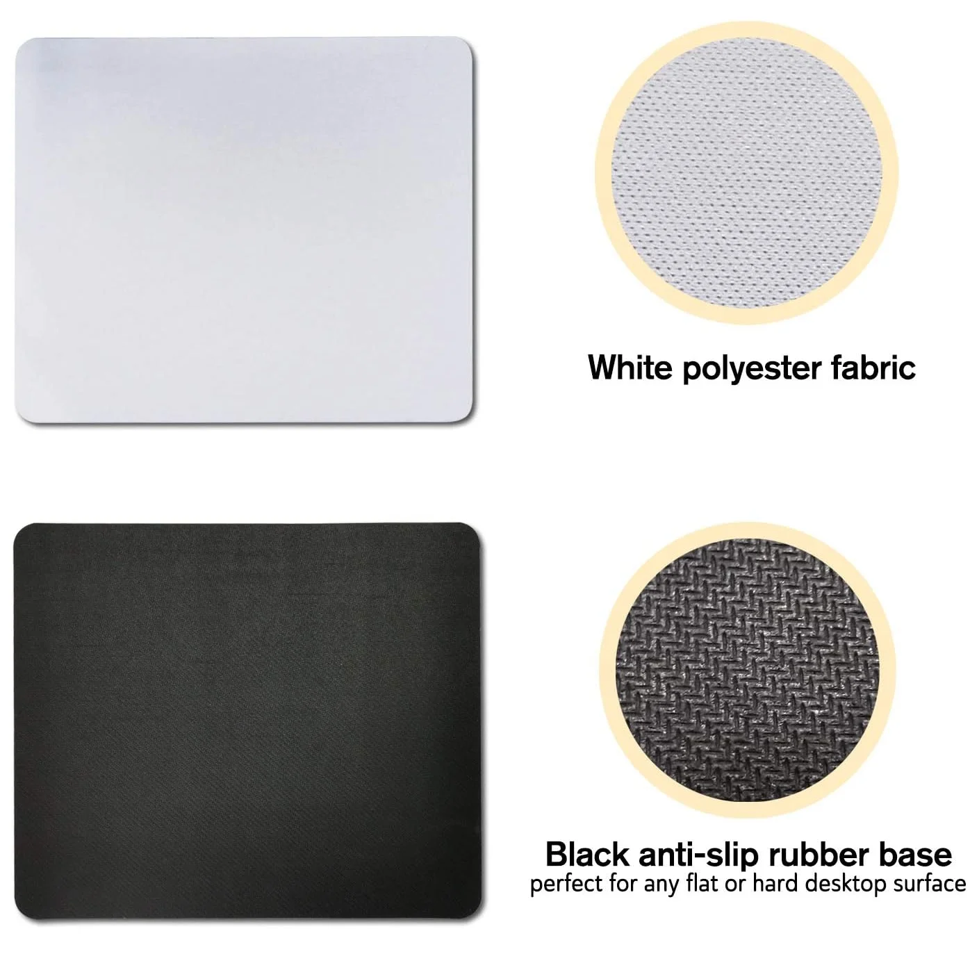 Tapis de Souris Rectangulaire Sublimation Blanc 23x19 cm Personnalisable – Image 3