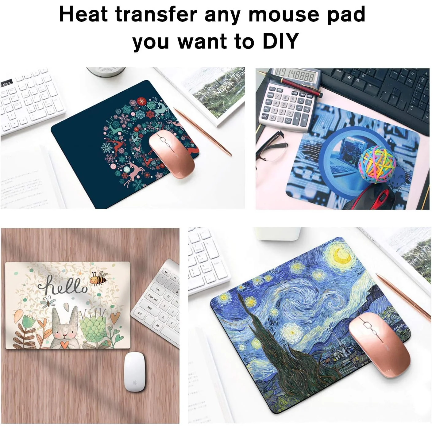 Tapis de Souris Rectangulaire Sublimation Blanc 23x19 cm Personnalisable – Image 4