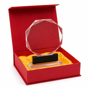 Trophée en Cristal Personnalisable par Gravure Laser avec Coffret de Présentation