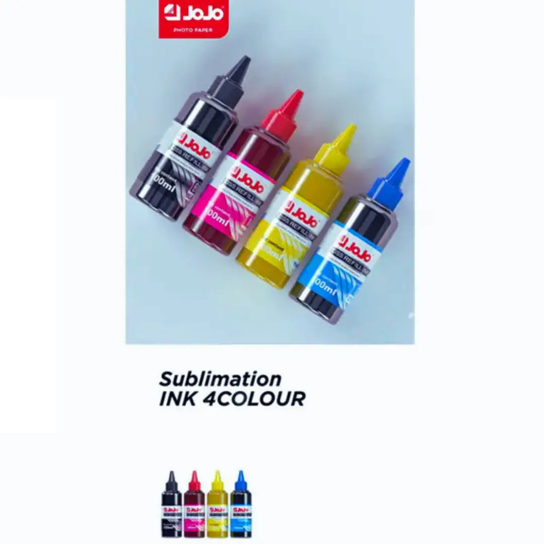 Encre de Sublimation JoJo 4 Couleurs (CMJN) – 4 × 100 ml pour Imprimantes Epson