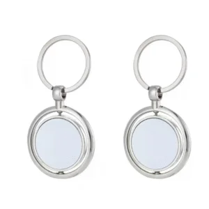Porte-clés Rond Métallique pour Sublimation Rotation 360°