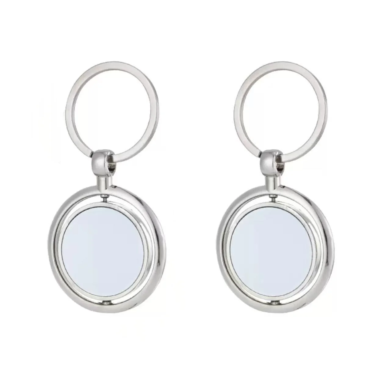 Porte-clés Rond Métallique pour Sublimation Rotation 360°
