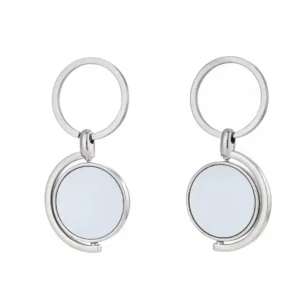 Porte-clés Rond Pivotant en Métal pour Sublimation