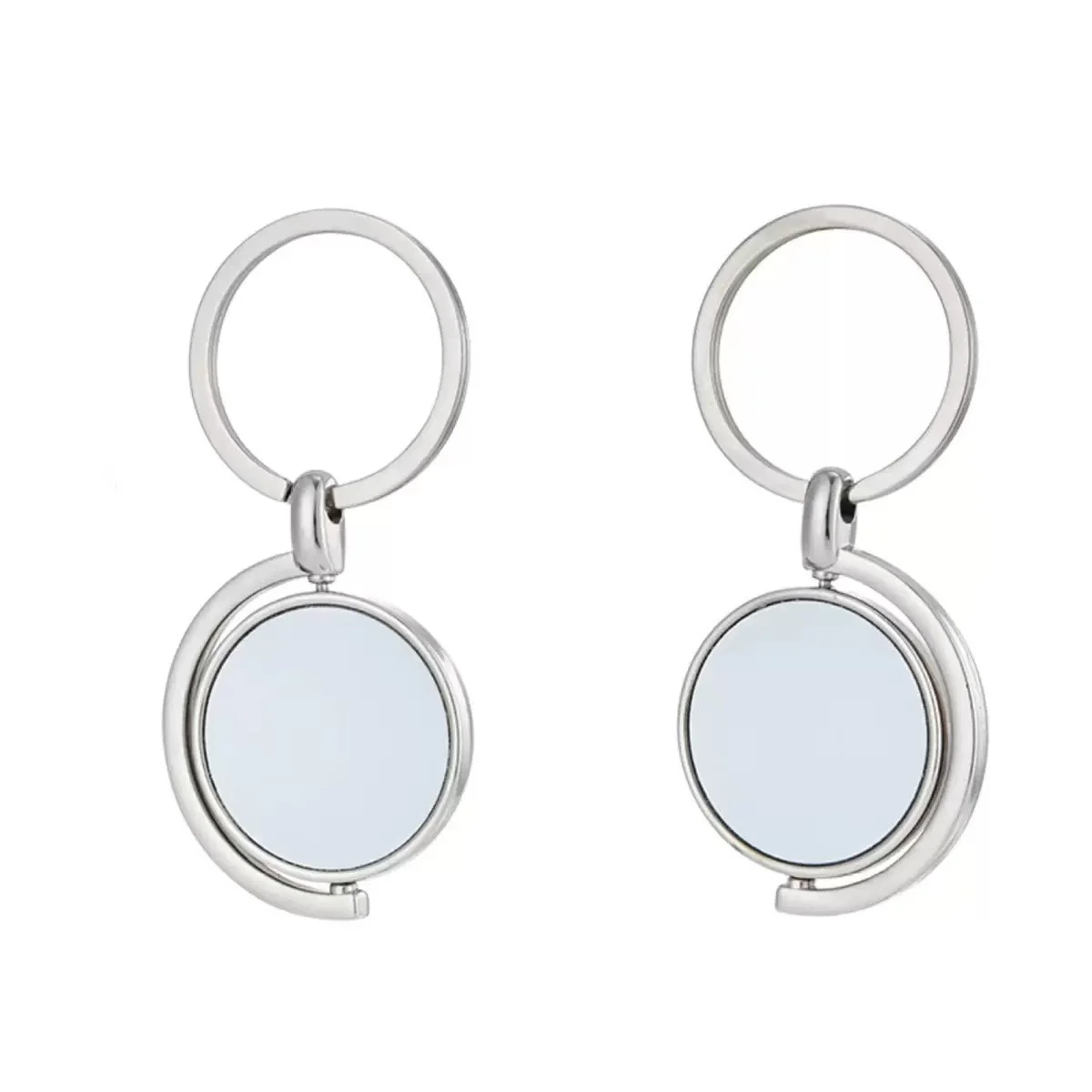 Porte-clés Rond Pivotant en Métal pour Sublimation