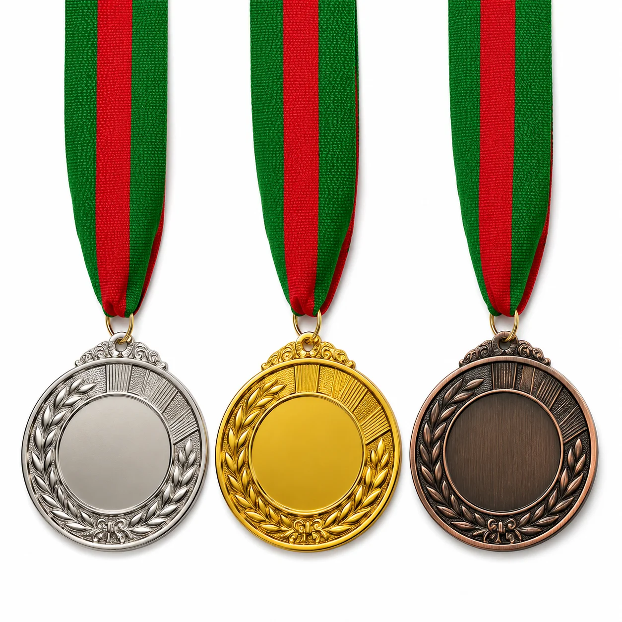 Médailles Personnalisables Or Argent et Bronze avec Ruban