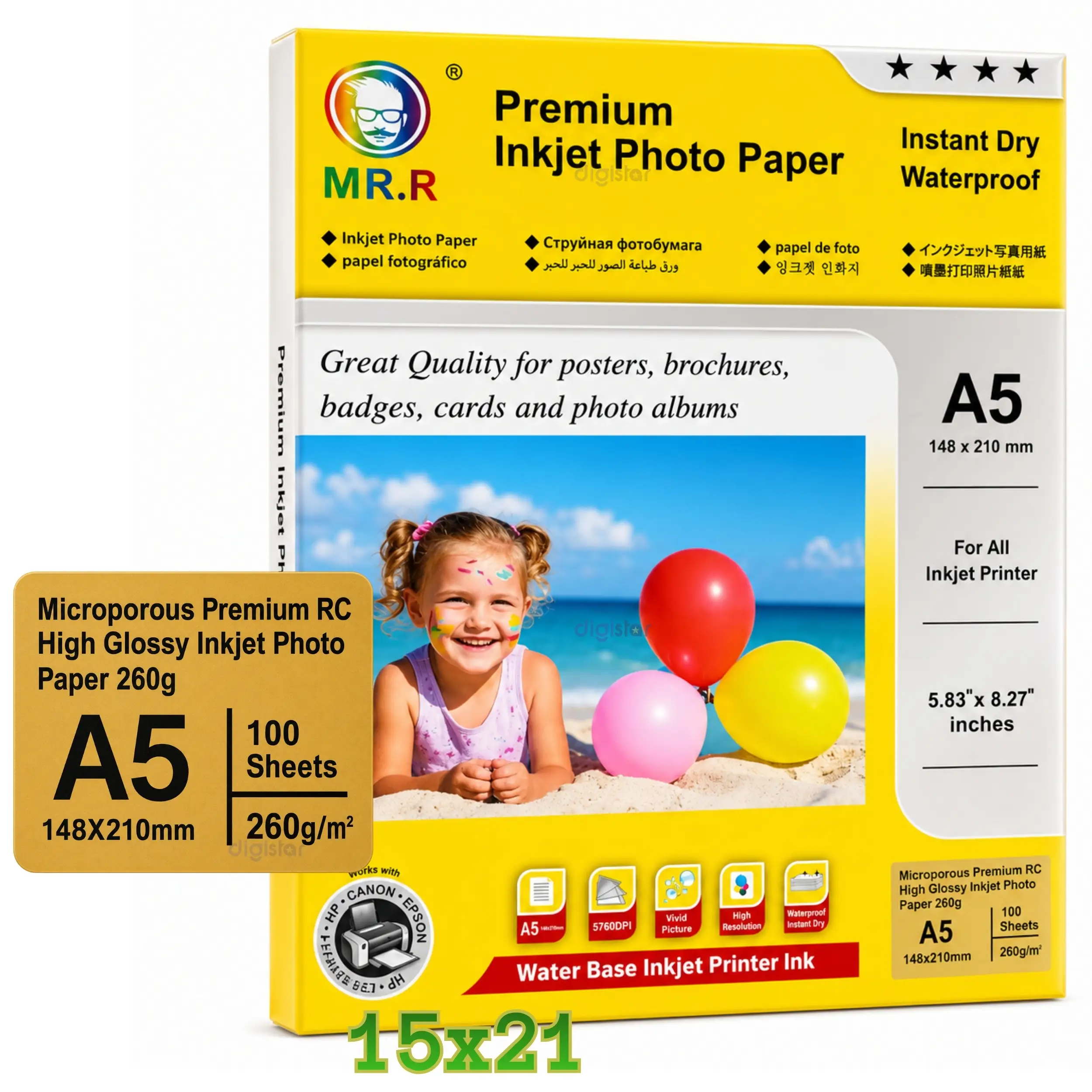 Papier Photo Premium RC Brillant MR.R A5 (15 × 21 cm) 260 g/m²