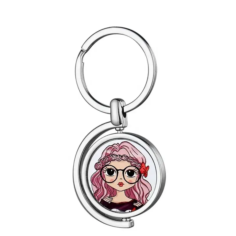 Porte-clés Rond Pivotant en Métal pour Sublimation – Image 4